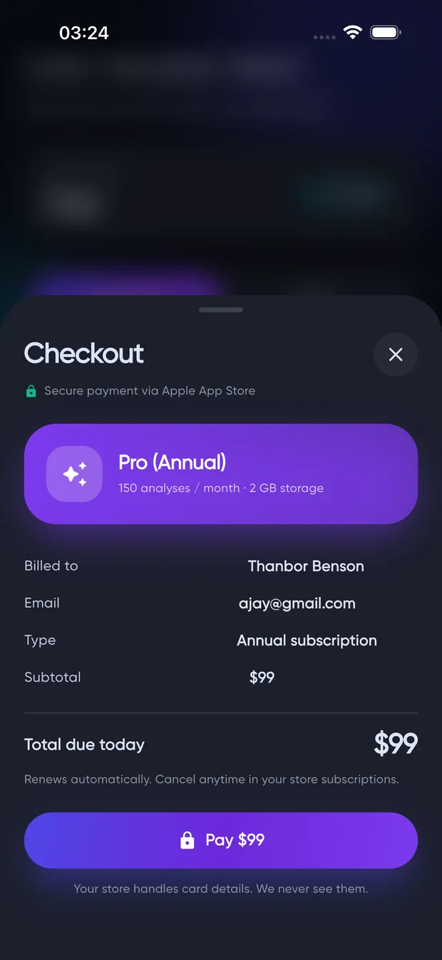 Checkout sheet